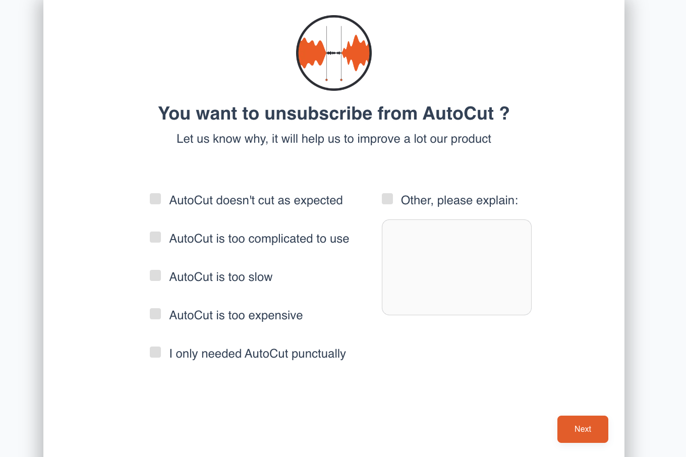 Tell us why you want to unsubscribe